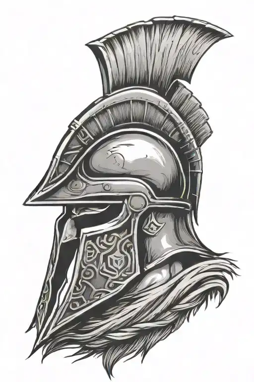 Simple Spartan Helmet With Molon Labe