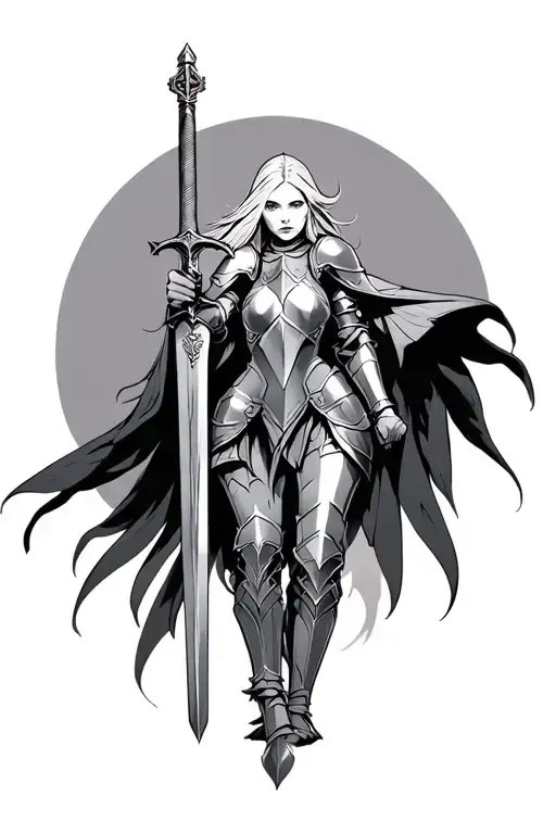 Aelin Galathynius In Her Armor Holding A Sword