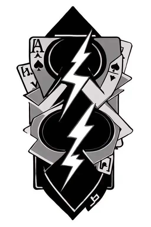 Lightning Bolts And Playing Cards
