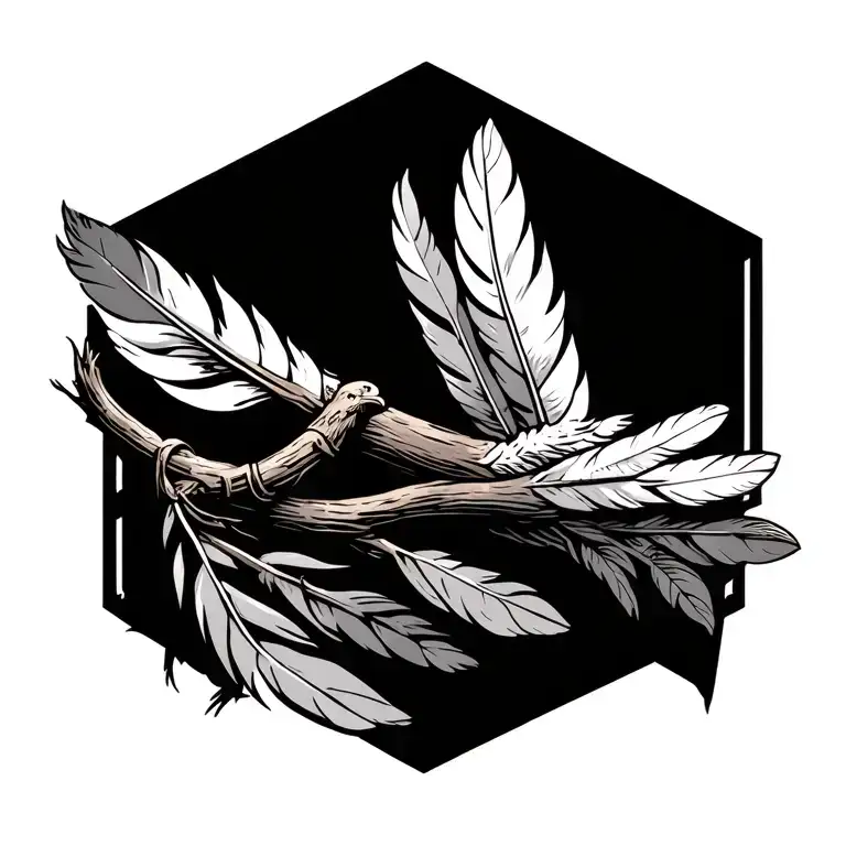 Cedar Branch Bound With Eagle Feathers