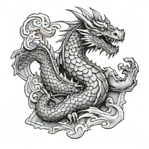 A Paint Palette With Dragon Scales As The Colors