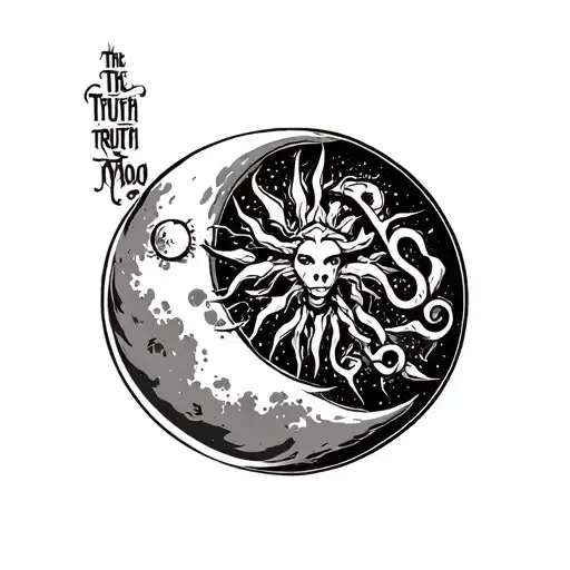 Triskelion With Text The Sun The Moon The Truth