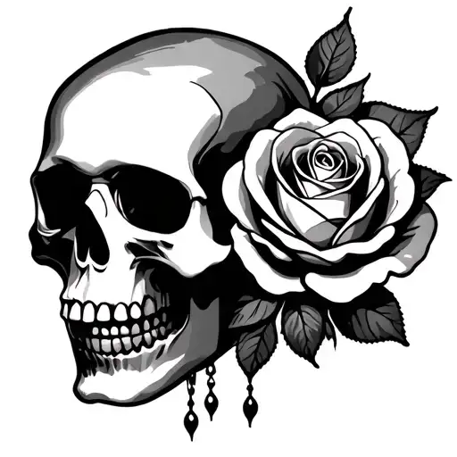 Skull And Rose Fathe And Daughter