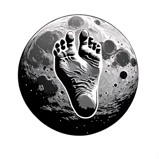 Footprint On The Moon Rising