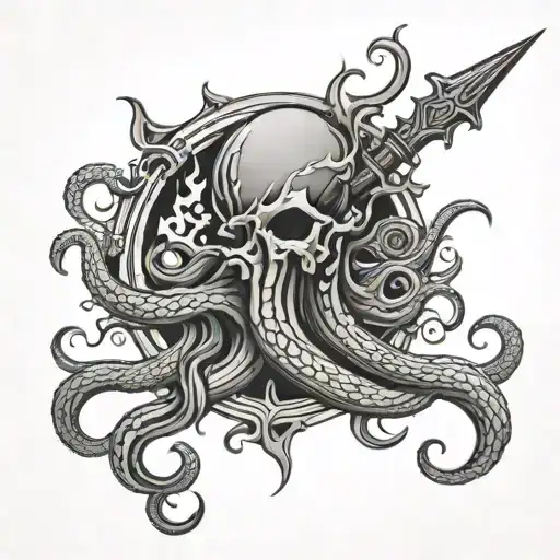 Trident With Kraken