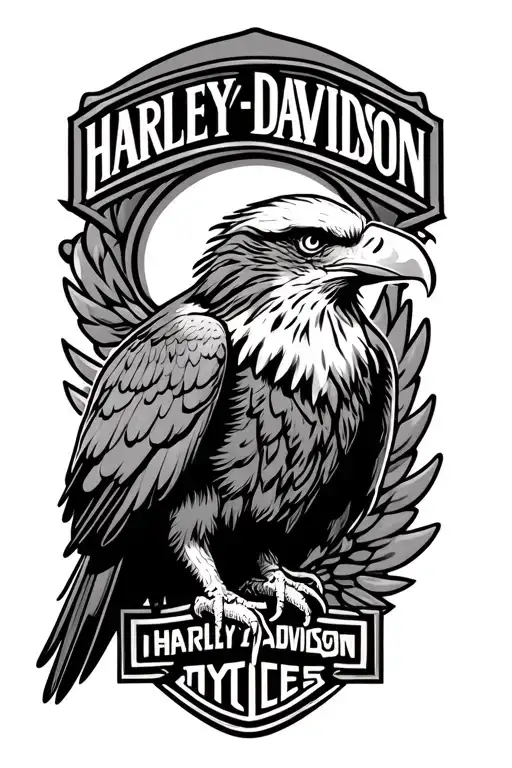 Harley Davidson Eagle Perched