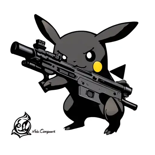 Pokemon Pikachu Shooting By Sniper Rifle