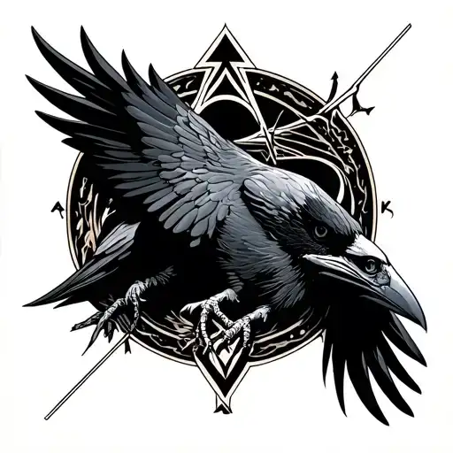 Raven And Aa Symbol Surrounded