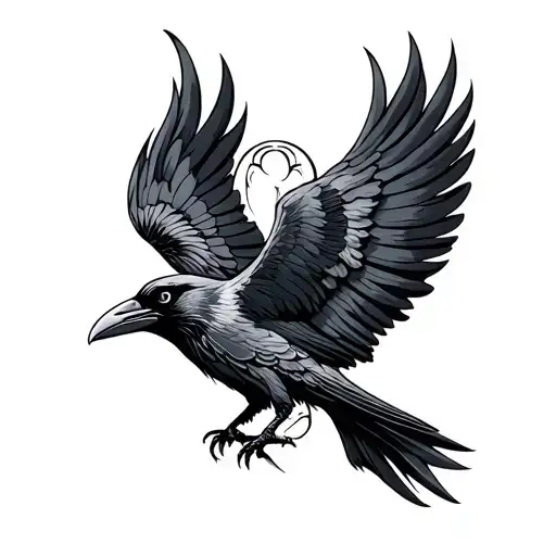 Raven And Aa Symbol Intertwined