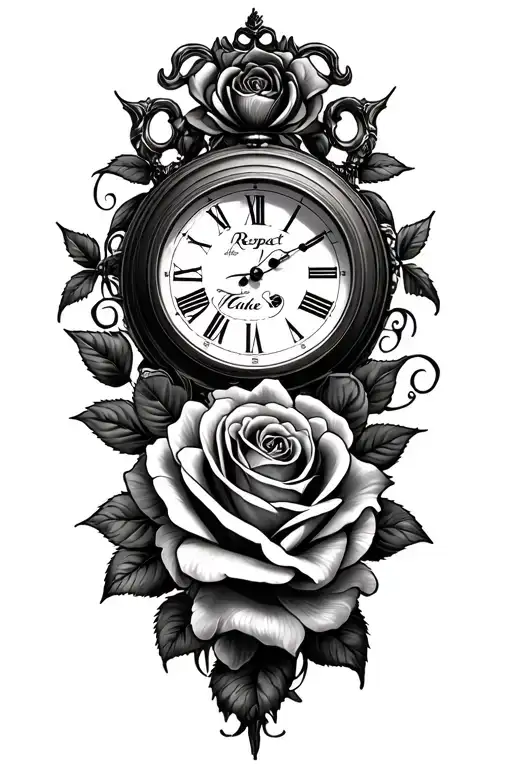 Roses Clock And The Words Respect The Past Create The Future