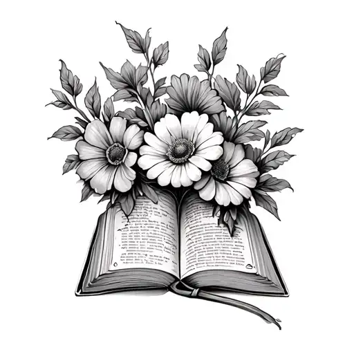 Birth Flowers Growing Out Of An Open Book