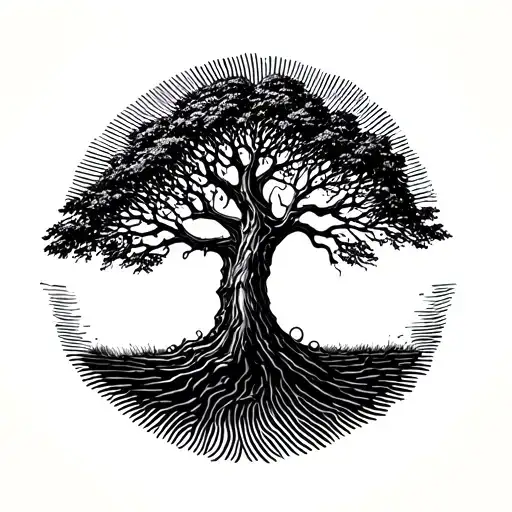 Tree With Fingerprint In A Circle