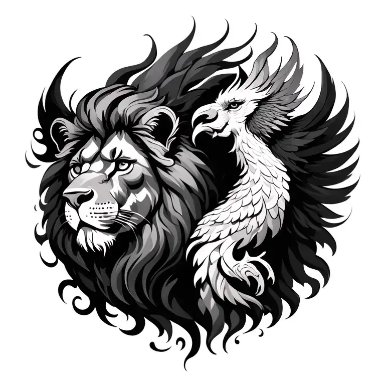 Lion And Phoenix