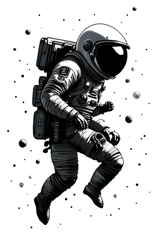 Astronaut Floating In Space Hit By Rock