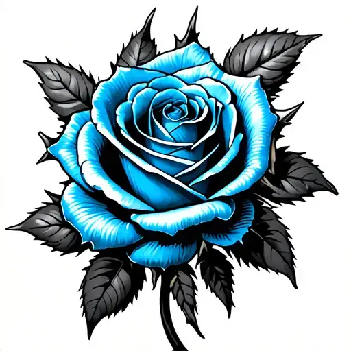 Blue Rose Wrapped With Thorns Wrapping