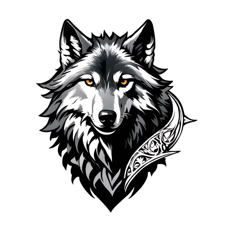 Wolf And Luna Viking Tattoo Style
