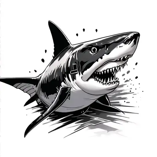 Threser Shark With Racecar Pattern