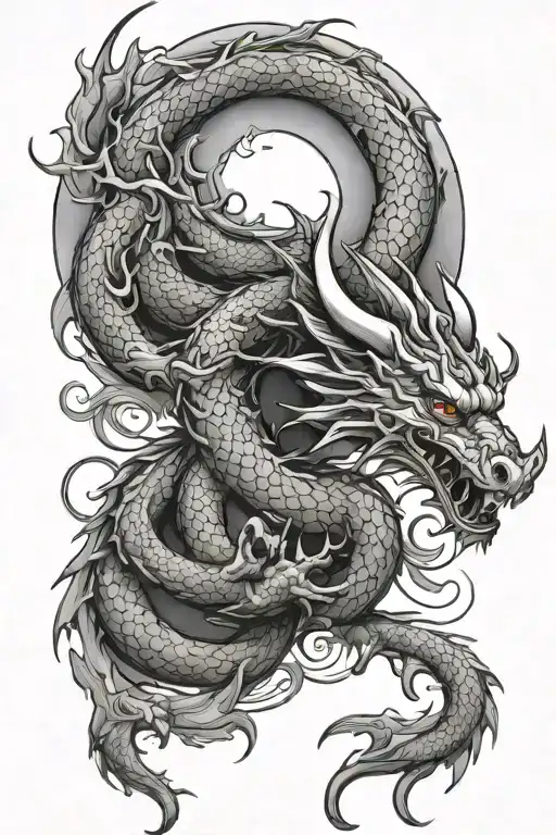 Dragon And Moon