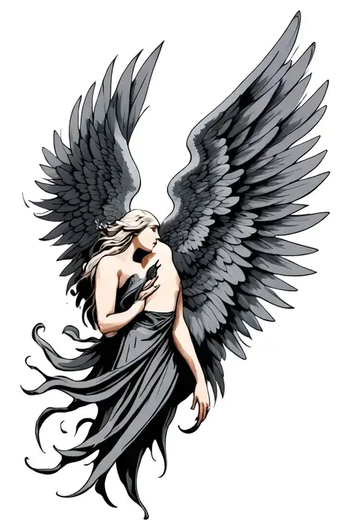 Transience Angel With Wide Wings