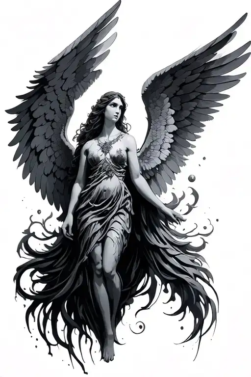 Transience Angel With Wide Wings