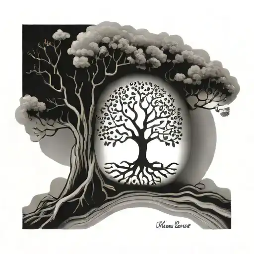 Tree Dna Double Helix In Roots