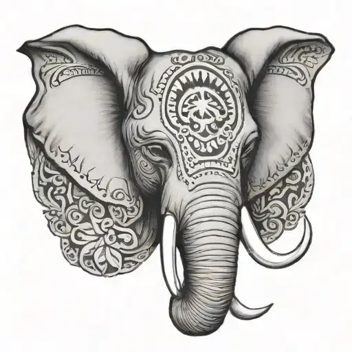 Embroided Elephant Head