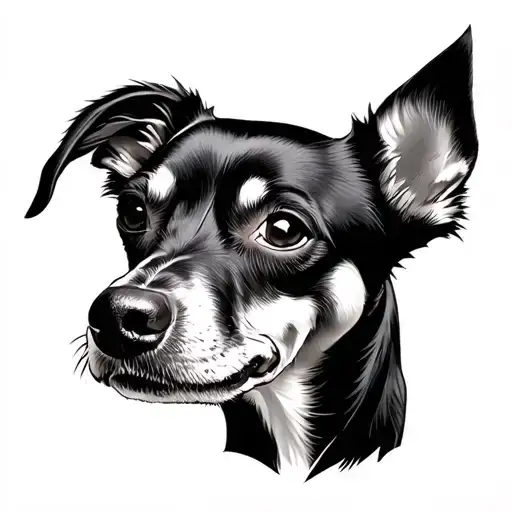 Tattoo Of My Dog She Is Medium Black Dog With Pointy Ears