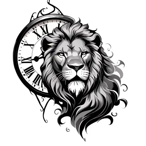 Lion And Clock