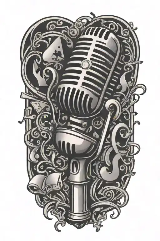 Magic Poker Cards Floating Musical Notes Microphone