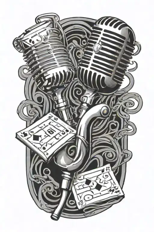 Magic Poker Cards Floating Musical Notes Microphone