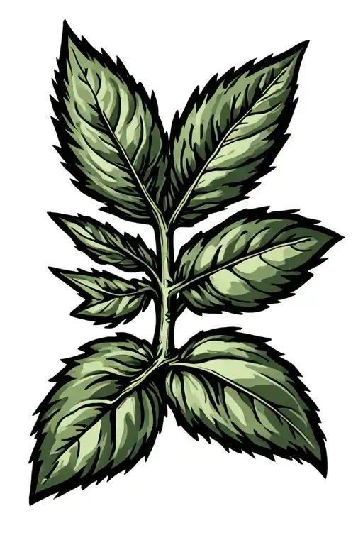 Basil With Simple Mountain Outline Shape