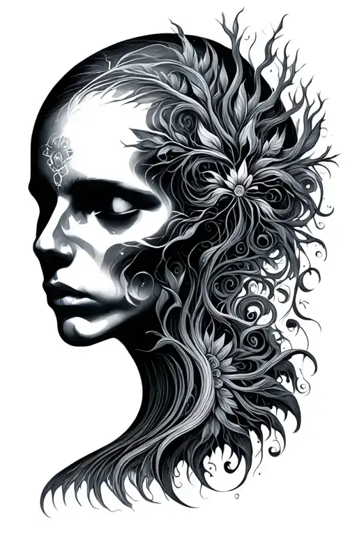 Dark Psychadelic Nature Alex Grey Style