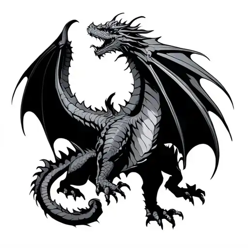 Dragon With Open Wings