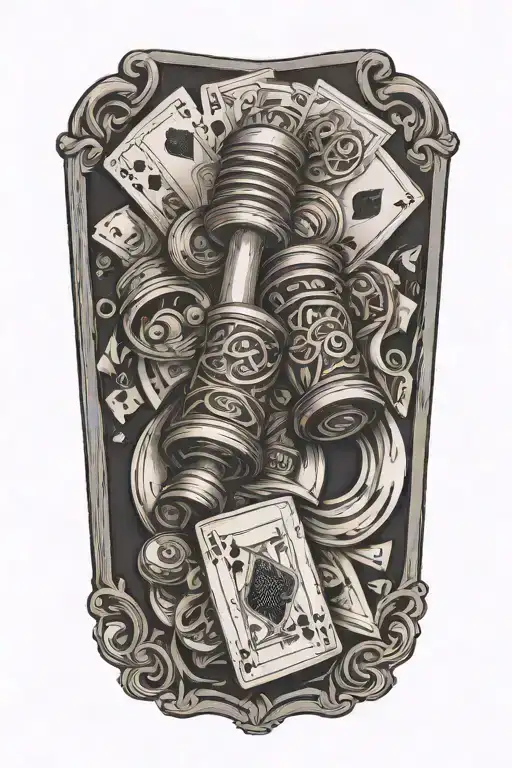 Poker Cards Dumbells Music Notes