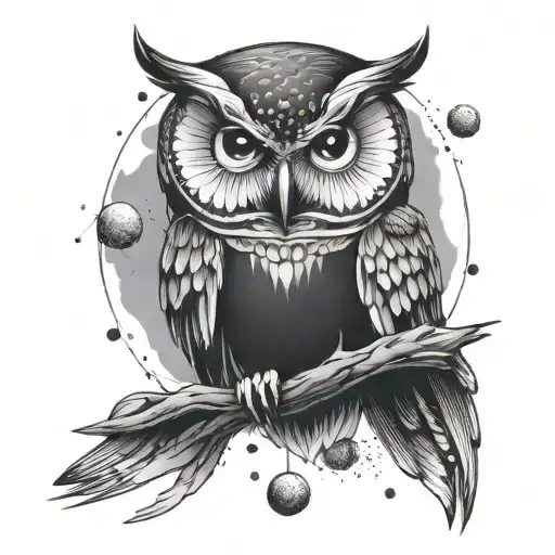 Owl Fade Into Particles Orbiting The Planets