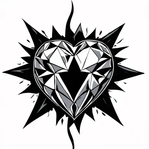 Diamond Broken Heart Tribal Scrpion 8 Point Star