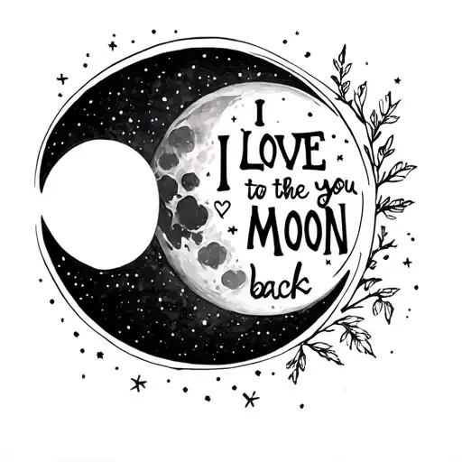 Crescent Moon With The Wording I Love You To The Moon And Back