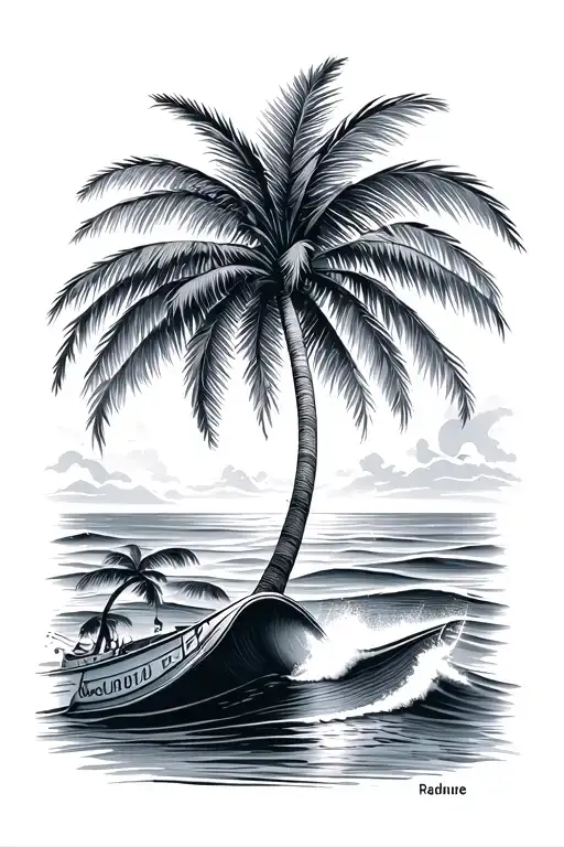Travel Sea Surf Palm Trees