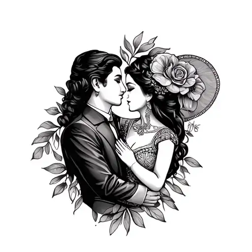 Small Romantic Mexican Style Tattoo For Marriage