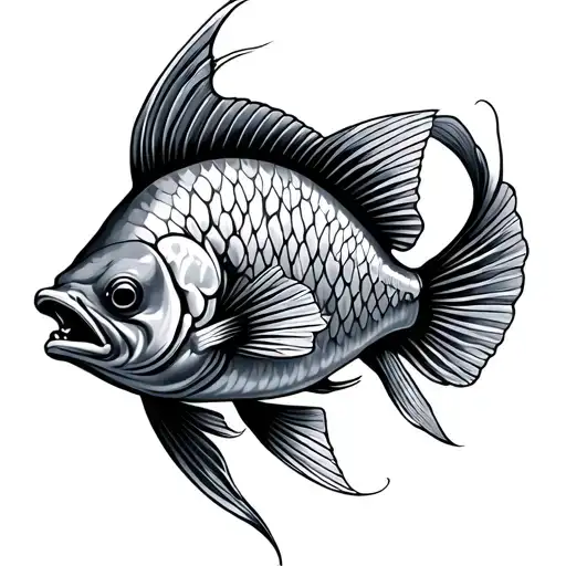 Krabuki Fish Tattoo Pattern