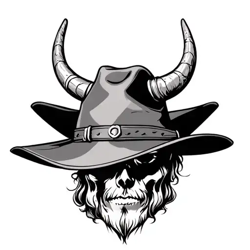 Cowboy Hat With Viking Horn