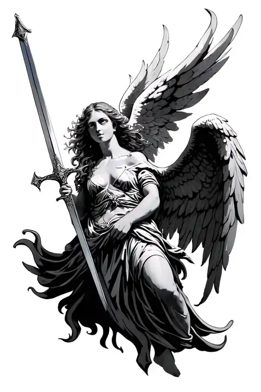 Angel Holding A Sword