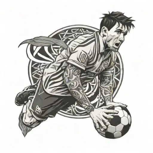 Intricate Messi Arm Band Intertwined With Football Laces