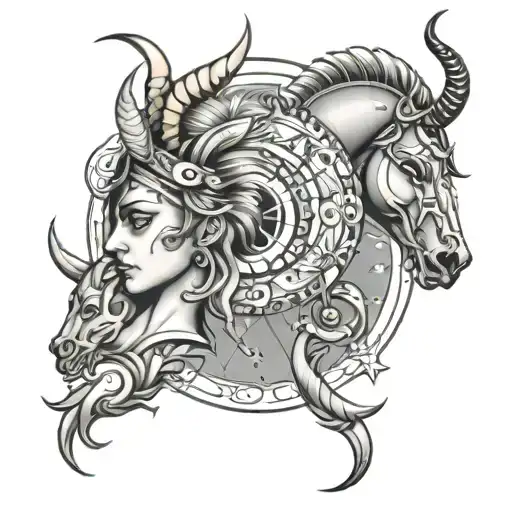 Zodiac Face Sagittarius And Scorpio