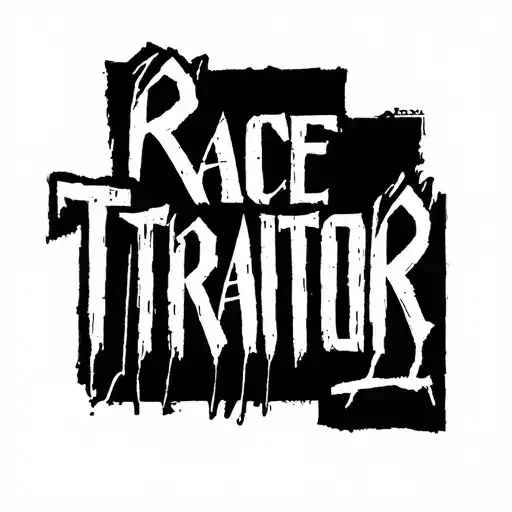Race Traitor Text Black And White Simplistic Bold Rectangle