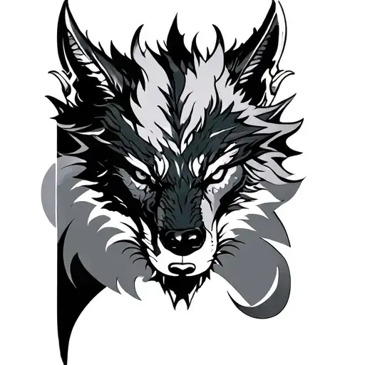 Head Of A Wolf Body Of A Dragon