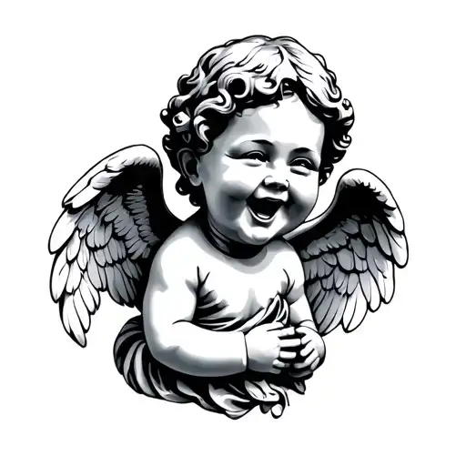 Baby Angel Statue Laughing