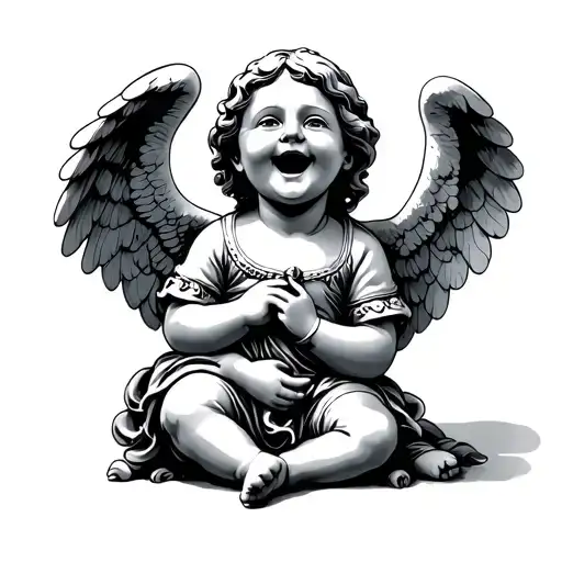 Statue Angel Baby Laughing