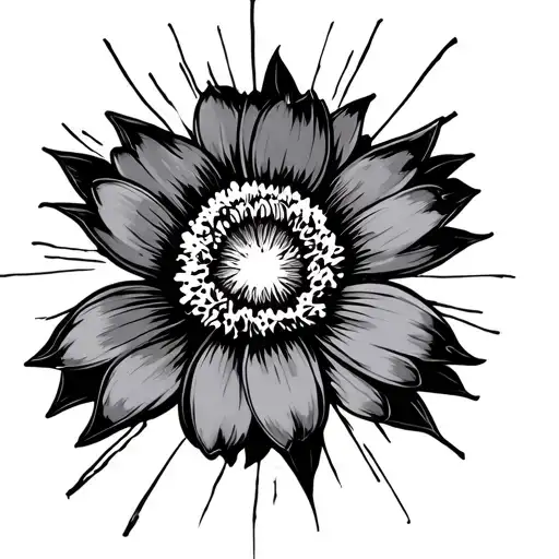 Cosmo Flower With Sun Rays