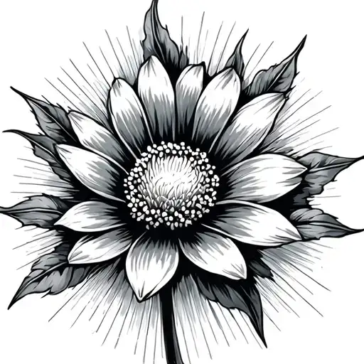 Cosmo Flower With Sun Rays Made